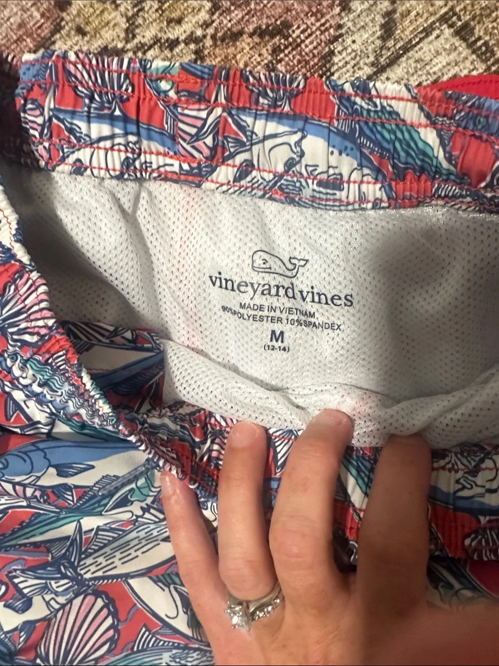 Vineyard Vines Red, Blue & White Printed Swim Trunks all 4 for 30